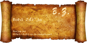 Bohl Zója névjegykártya